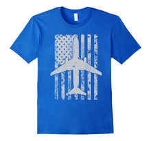 B737 Airliner Distressed American Flag Pilot T-Shirt