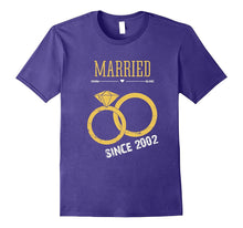 15th Wedding Anniversary Gift T-Shirt Married Since 2002