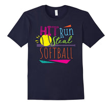 Cool 80's Hit Run Steal Softball Girls Summer Sports Shirt