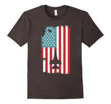Fighter Plane Red White Blue Vintage Flag Patriotic T-Shirt