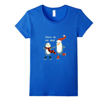 Ice Skating T-Shirt, Hocky Figure Skate Fun Cute Penguin Tee
