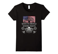BASED IN AMERICA VIKING ROOTS T-Shirt USA Flag Gift