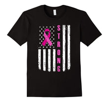 Breast Cancer Awareness T-Shirt American Flag Distressed Tee