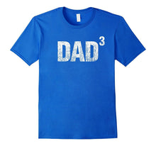 Mens Dad Cubed - Father to Three Kids Distressed T-Shirt