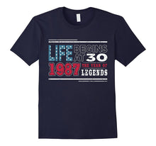 30th Birthday T-Shirt Born in 1987 Life Begins at 30