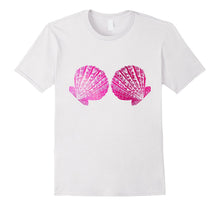 Lovely Mermaid Bra Women T Shirt With Pink Shells