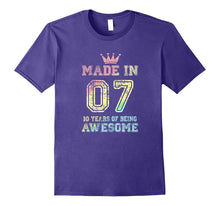 10th Birthday Gift Made in 2007 Awesome Rainbow T-Shirt
