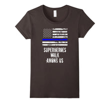 Superheroes Walk Among Us Support Police USA Flag T-Shirt