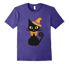 Halloween Black Cat With Hat and Bow Japanese Funny Tshirt