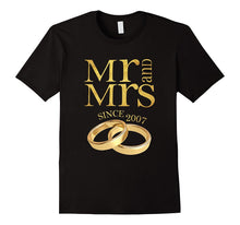 10th Wedding Anniversary T-Shirt Mr & Mrs Since 2007 Gift