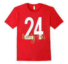 24th Birthday Shirt Gift Party Gold Bestie Twenty Four 24
