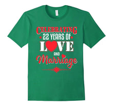 22nd Wedding Anniversary Gift. Meaning T-Shirt for Couple.