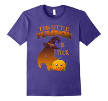 4 Years Old 4th Birthday Tshirt - Halloween Little Pumpkin