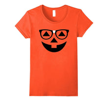 Funny Halloween T-Shirt Nerdy Pumpkin Face Glasses Costume