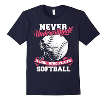 Never Underestimate a Girl Who Plays Softball T-Shirt