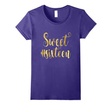 16th Birthday Shirt Gift Hashtag Gold Sweet Sixteen Girls 16