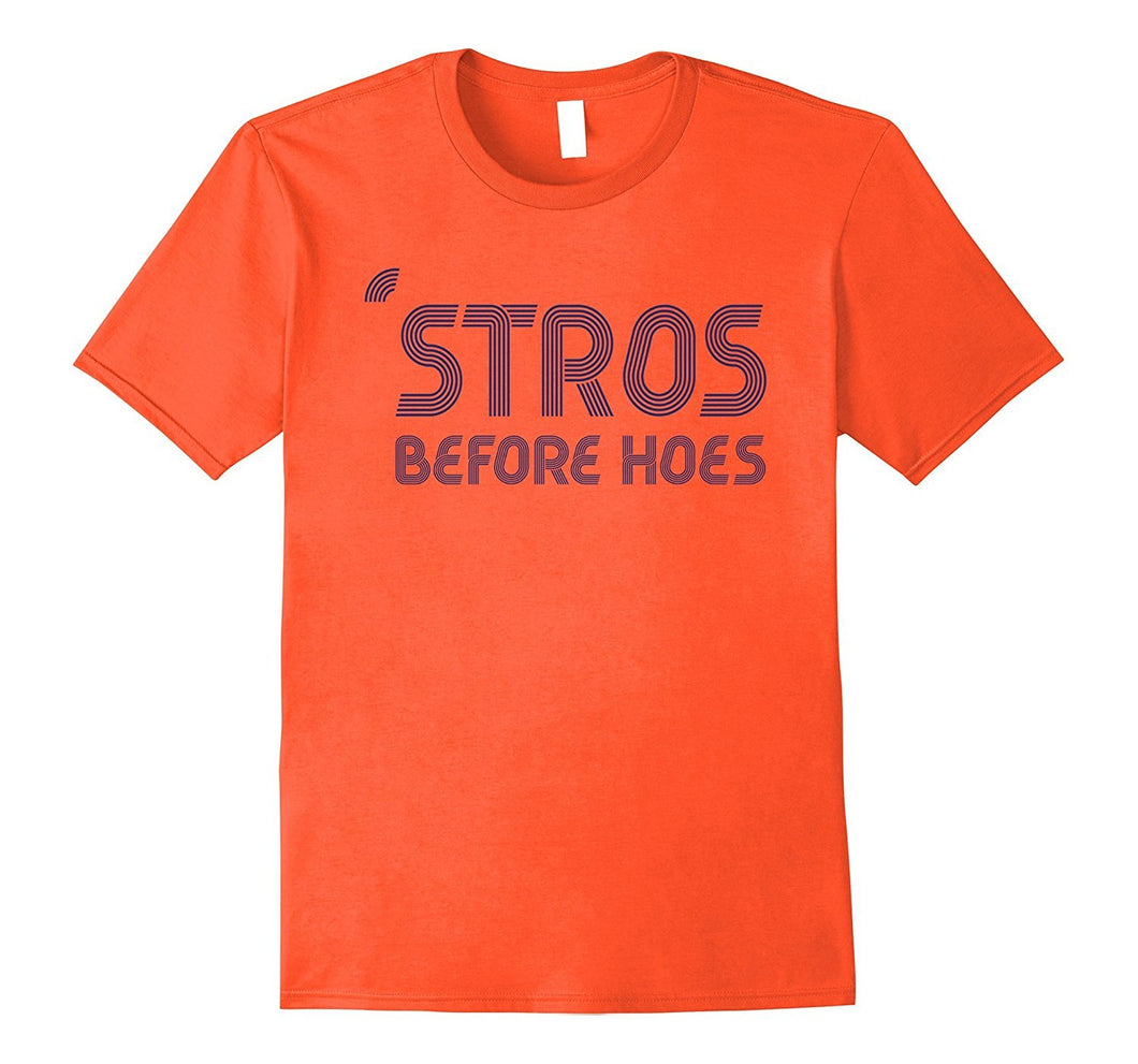 'Stros Before Hoes Houston Funny Retro Orange T-Shirt