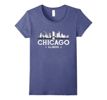 Chicago Illinois Vintage City Skyline T Shirt Men Women
