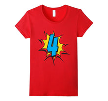 4th Birthday Superhero Kids Gift Cartoon Comic T-Shirts