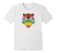 Colorful Rainbow Tiger Cat Graphic Design Animal T-Shirt