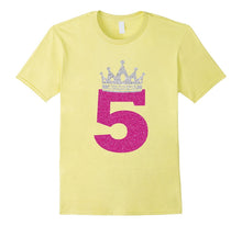 5 Years Old Birthday Girl Princess Crown Pink T-Shirt