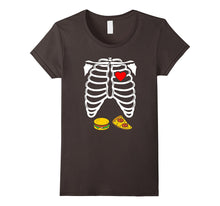 Skeleton Rib Cage Burger Pizza Pregnancy Halloween T-Shirt