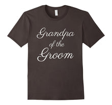 Mens Grandpa of the Groom T-Shirt, White Script Font