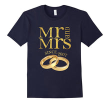 10th Wedding Anniversary T-Shirt Mr & Mrs Since 2007 Gift