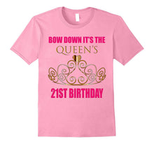 21st Birthday Shirt for Her: Bow Down Queen Pink & Gold