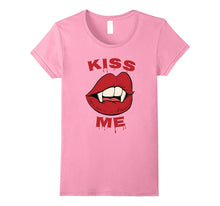 Scary Vampire Halloween Costume Shirt - KISS ME Lips & Teeth