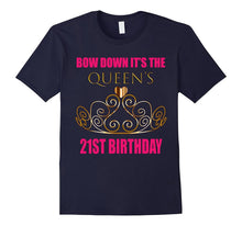 21st Birthday Shirt for Her: Bow Down Queen Pink & Gold