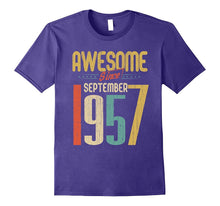 Awesome Since September 1957 T-Shirt Funny 60th Birthday Tee