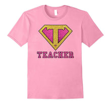 Super Hero Teacher Glitter Gold Pink Gift Tshirt