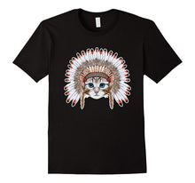 Thanksgiving Native American Cat With Headdress Funny Tshirt