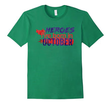 Heroes Are Born in October Kids Birth Month Tshirt Tee