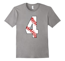 #4 Baseball 4th Birthday Boy Four Years Baseball Mom T-Shirt