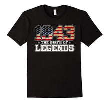 Birthday Gift for 74 Years Old 1943 T Shirt American Flag