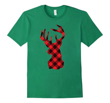 Christmas Reindeer T-Shirt - Christmas ELK Plaid Tshirt Gift