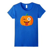 Pumpkin Halloween Emoji Costume T-Shirt Happy Smile Tongue
