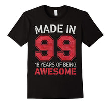 18th Birthday Gift T-Shirt Made in 99 Cute 18 Yrs Old Gift