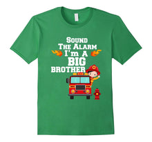 Boy's Sound the Alarm I'm a Big Brother Fire Truck Tee