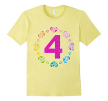 4th Birthday T-Shirt for Girls Shiny Hearts Princess Four