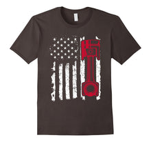 Distressed Vintage American Flag Piston Muscle Car T-Shirt