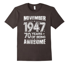 November 1947, 70 Years Old T Shirt. 70th Birthday Gift