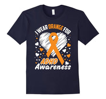 I Wear Orange for ADHD Awareness Shirt Orange Ribbon T-Shirt