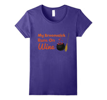 My Broomstick Runs on Wine Adult Halloween T-Shirt
