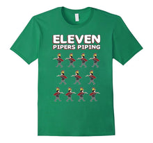 Eleven Pipers Piping T-Shirt Song 12 Days Christmas Tee