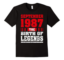 30 Years Old the Birth of Legends 1987 30th Birthday T Shirt