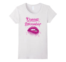 Queens Are Born in November Birthday T-Shirt for Black Women