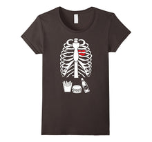 Halloween Skeleton Pizza Burger Beer Skeleton Rib Cage Shirt